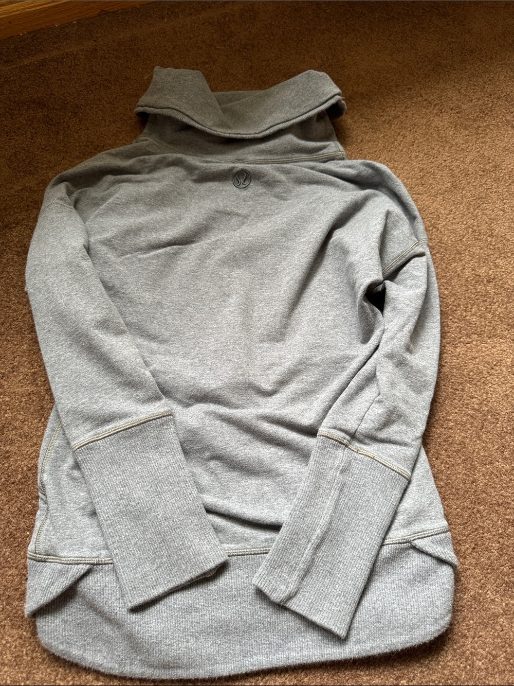 lululemon athletica Heather Gray Funnel Neck Pullover